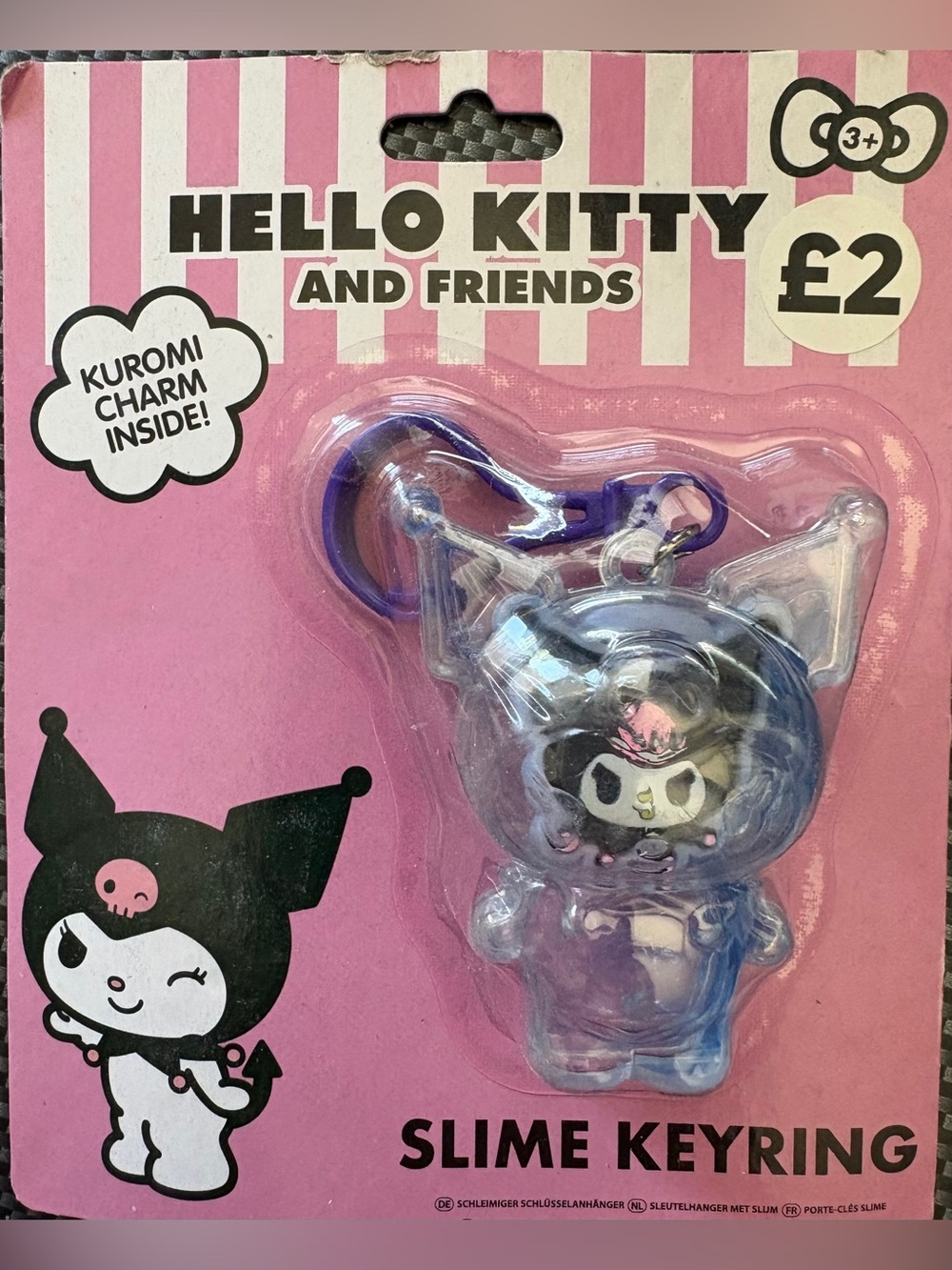 Hello Kitty Kuromi Purple Transparent Slime Keyring